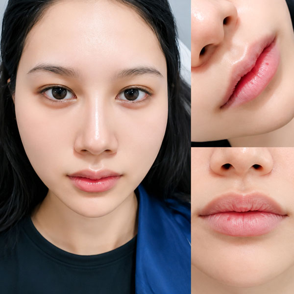 Trước và sau tạo hình môi tim khách hàng Khánh Linh tại Kangnam
