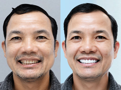 Bọc răng sứ cải thiện răng thưa, xỉn màu tại Kangnam