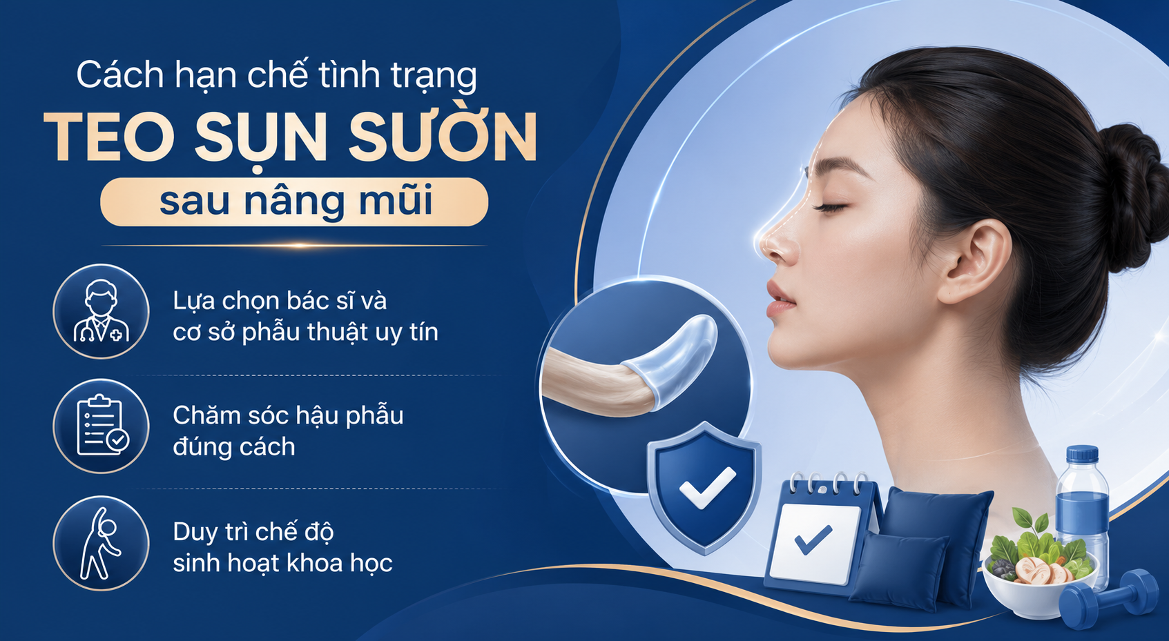 ảnh mô tả các Cách hạn chế tình trạng teo sụn sườn sau nâng mũi