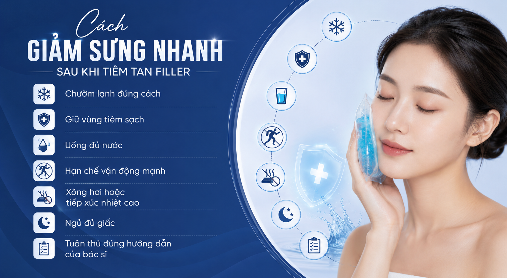 ảnh mô tả các Cách giảm sưng nhanh sau khi tiêm tan filler