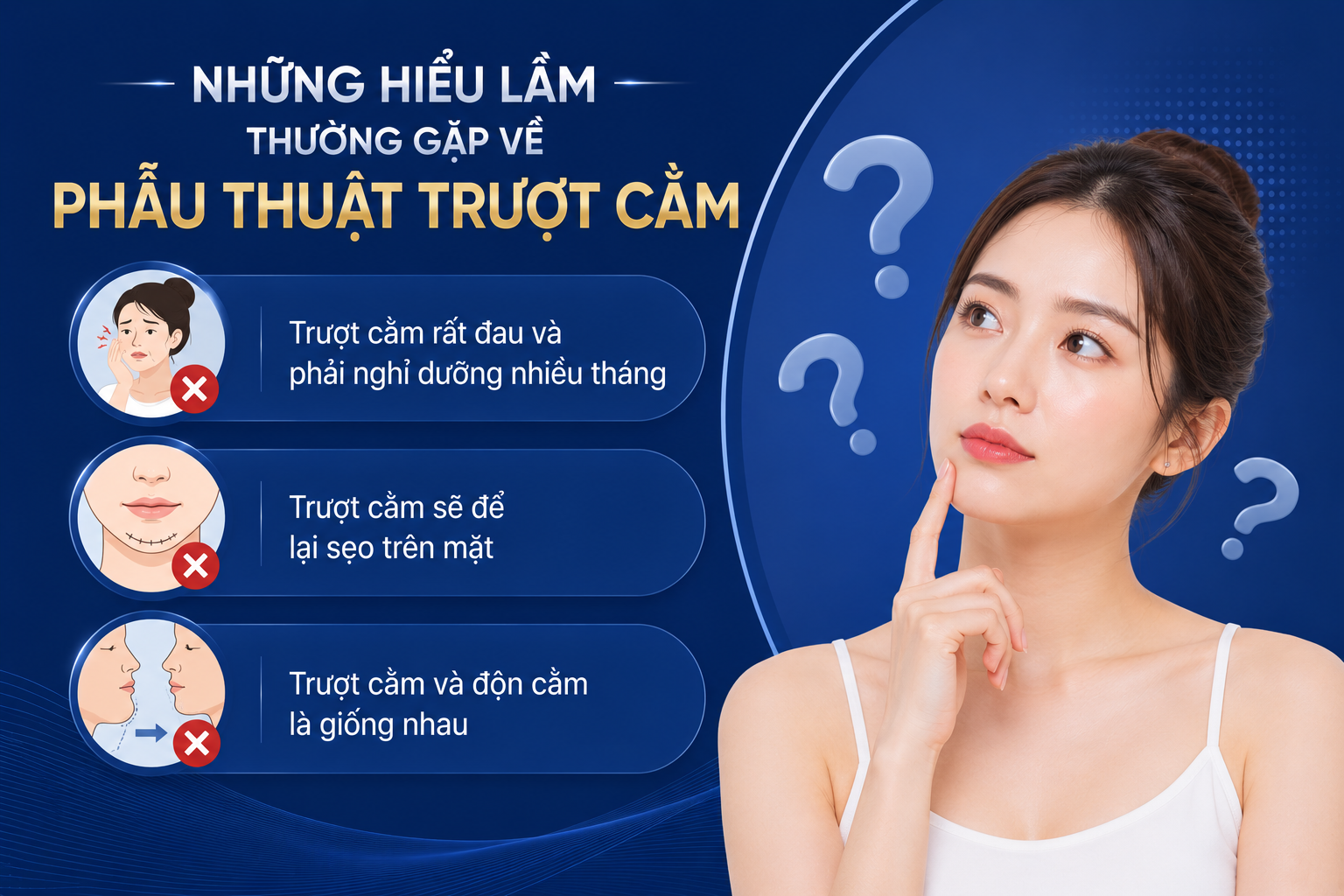 ảnh mô tả hiểu lầm thường gặp về phẫu thuật trượt cằm