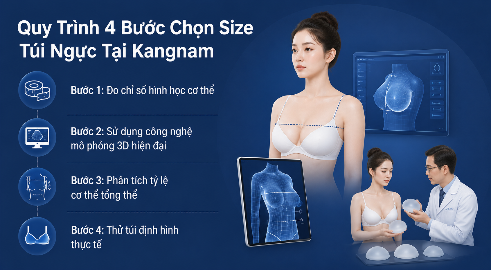 ảnh mô tả Quy Trình 4 Bước Chọn Size Túi Ngực Chuẩn Y Khoa Tại Kangnam