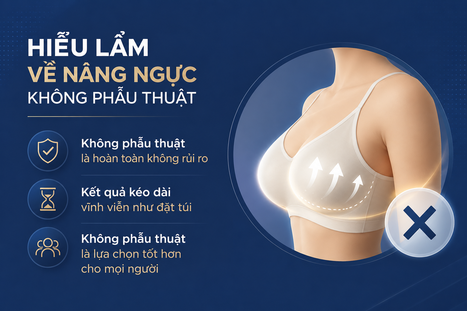 ảnh mô tả về các Hiểu lầm thường gặp về nâng ngực không phẫu thuật