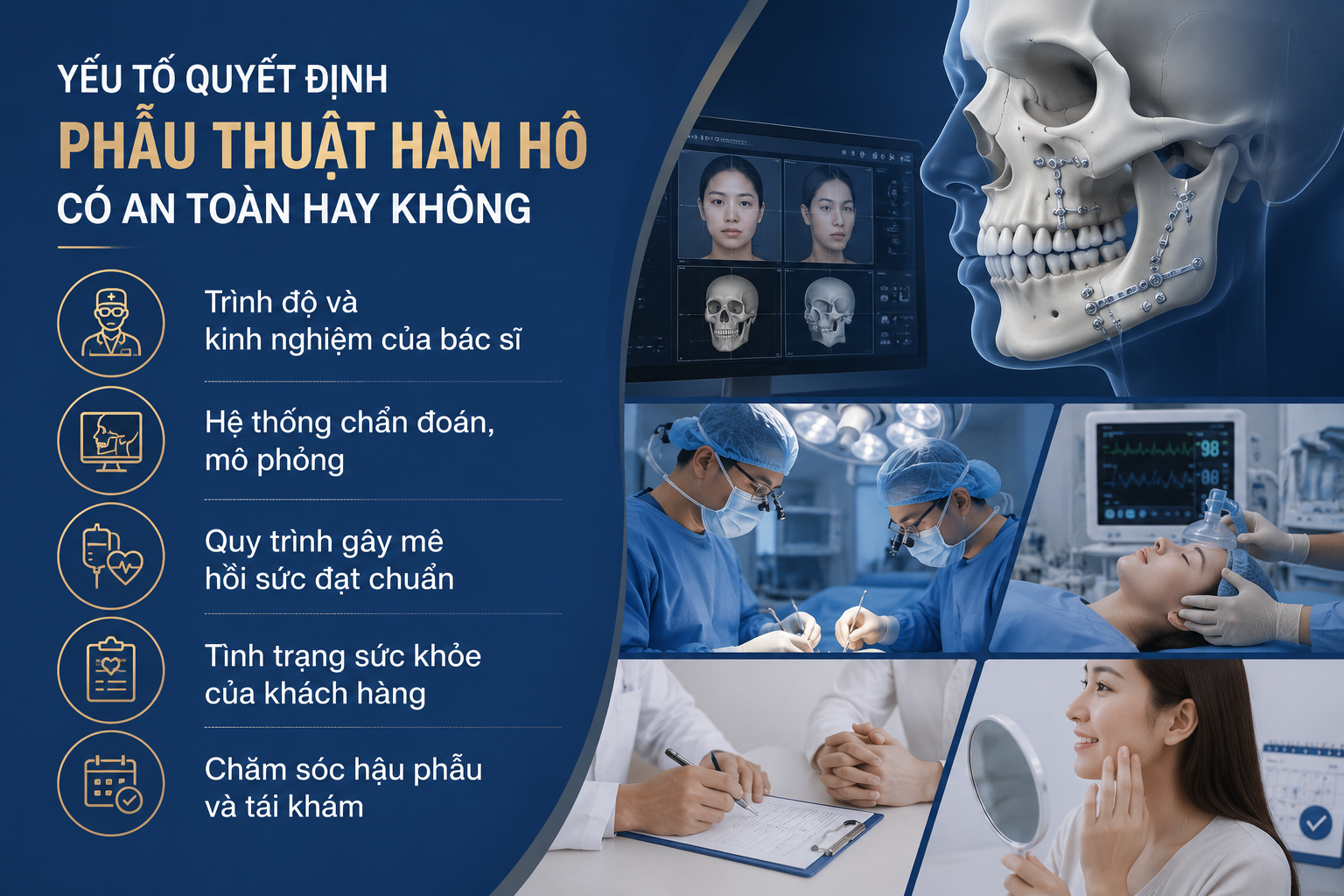ảnh mô tả các Yếu tố quyết định phẫu thuật hàm hô có an toàn hay không