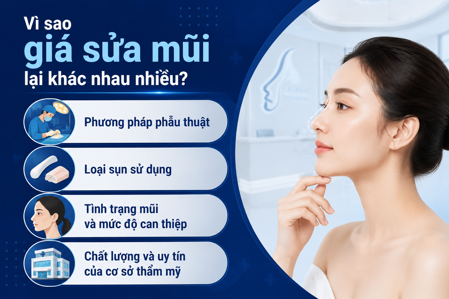 ảnh mô tả các lý do Vì sao giá sửa mũi lại khác nhau nhiều