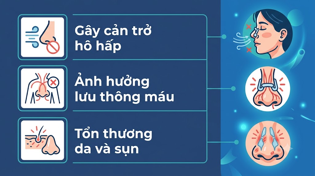 ảnh minh họa các nhược điểm của kẹp nâng mũi