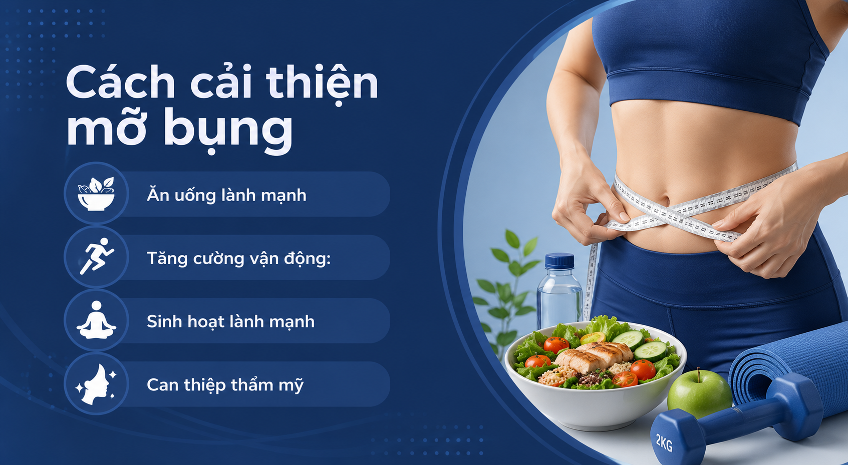 ảnh mô tả cách cải thiện mỡ bụng