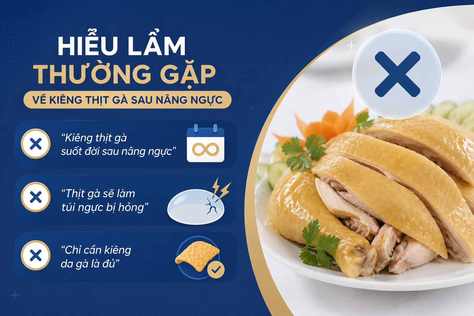 ảnh mô tả Những hiểu lầm thường gặp về việc kiêng thịt gà sau nâng ngực