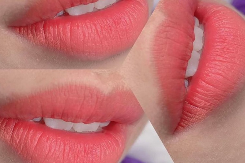 Sau khi phun môi sẽ bị sưng và có màu đậm hơn bình thường