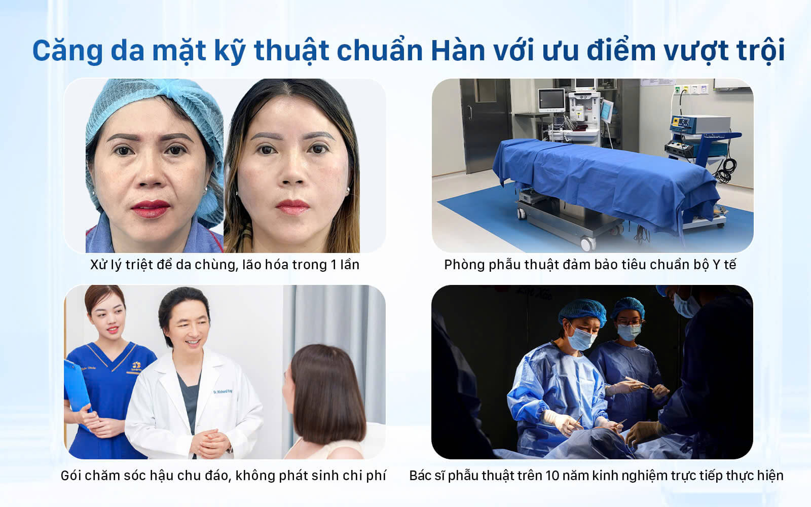 ảnh tổng hợp các ưu điểm khi căng da tại Kangnam