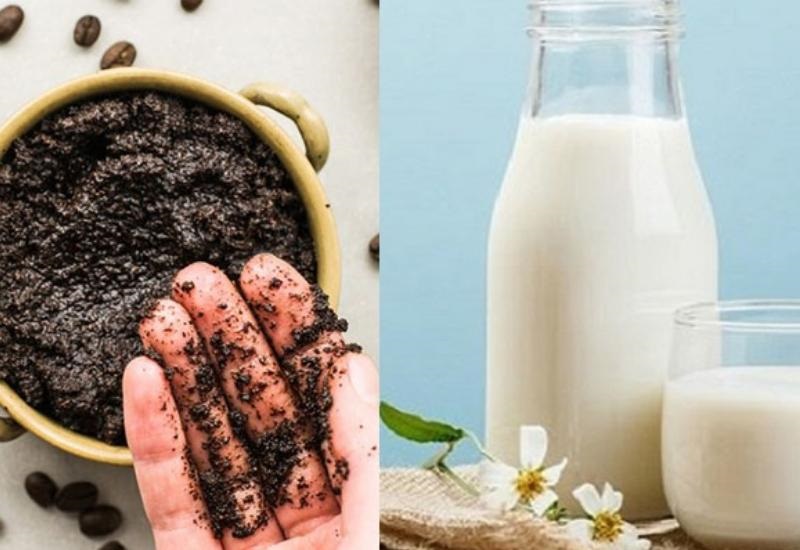 Tắm trắng bằng sữa tươi kết hợp bã cafe giúp tẩy sạch tế bào chết, làm da sáng mịn