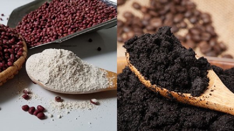Hỗn hợp bột đậu đỏ và bã cafe giúp cung cấp độ ẩm cho da