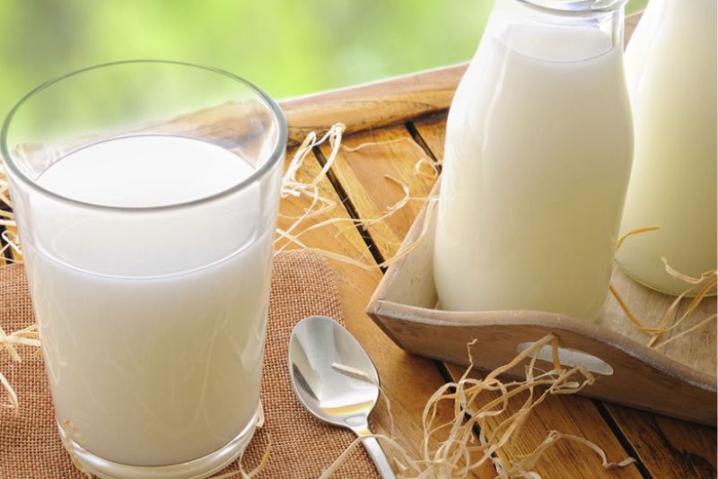 Sữa tươi chứa nhiều vitamin A, D và axit lactic giúp nhẹ nhàng tẩy tế bào chết