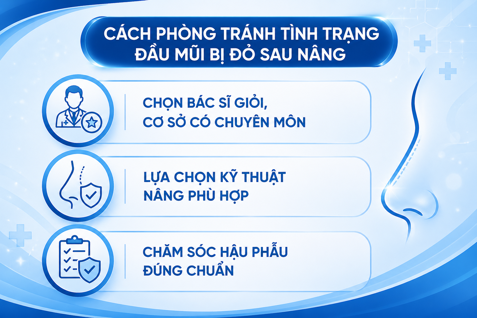 ảnh mô tả các Cách phòng tránh tình trạng đầu mũi bị đỏ sau nâng