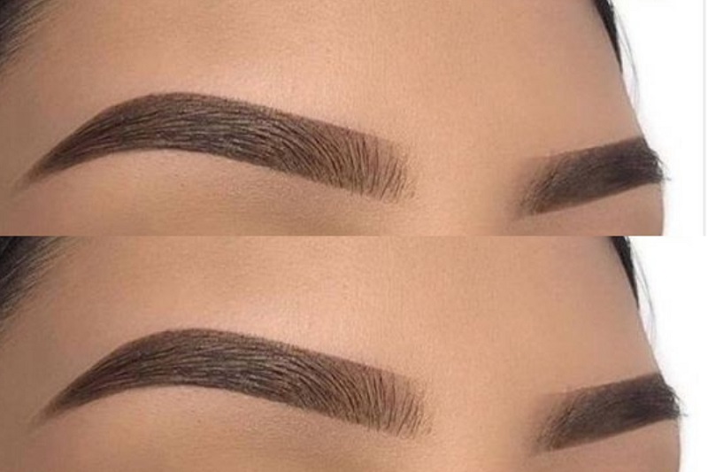 Mặt vuông nên phun xăm chân mày bán nguyệt