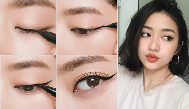 Trang điểm là cách giúp mí mắt cân đối tạm thời