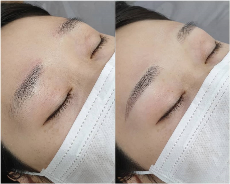Lông mày sau điêu khắc sẽ lên màu đẹp, tự nhiên