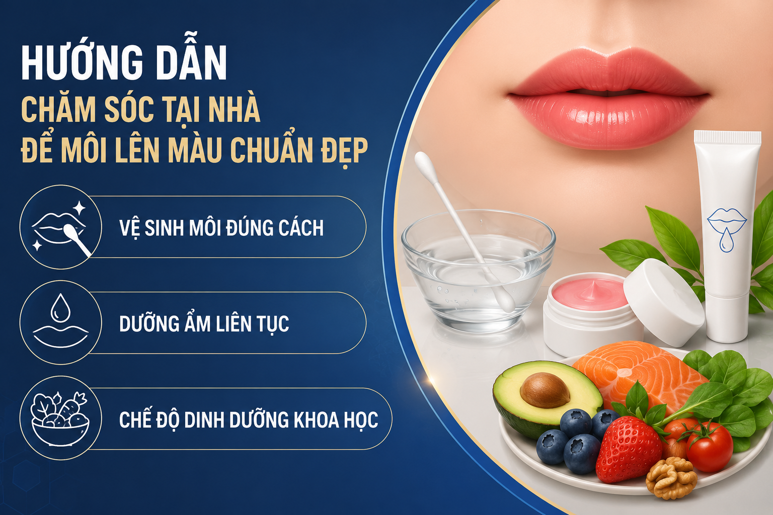 ảnh mô tả Hướng dẫn chăm sóc tại nhà để môi lên màu chuẩn đẹp