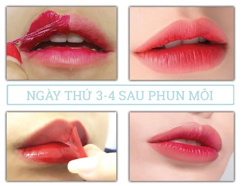 Môi sẽ bong vảy sau vài ngày phun màu