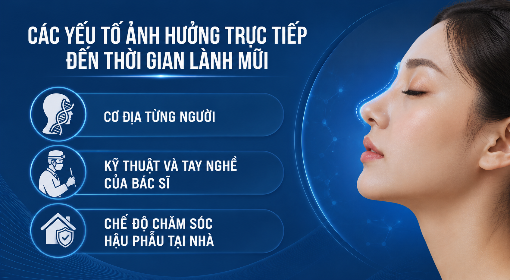 ảnh mô tả Các yếu tố ảnh hưởng trực tiếp đến thời gian lành mũi
