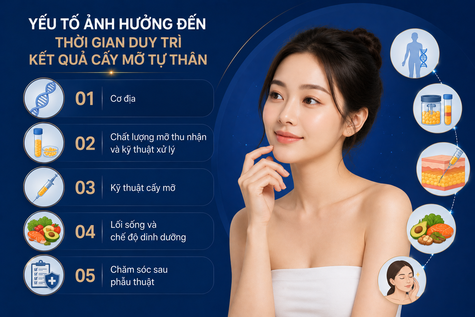 ảnh mô tả Yếu tố ảnh hưởng đến thời gian duy trì kết quả cấy mỡ tự thân
