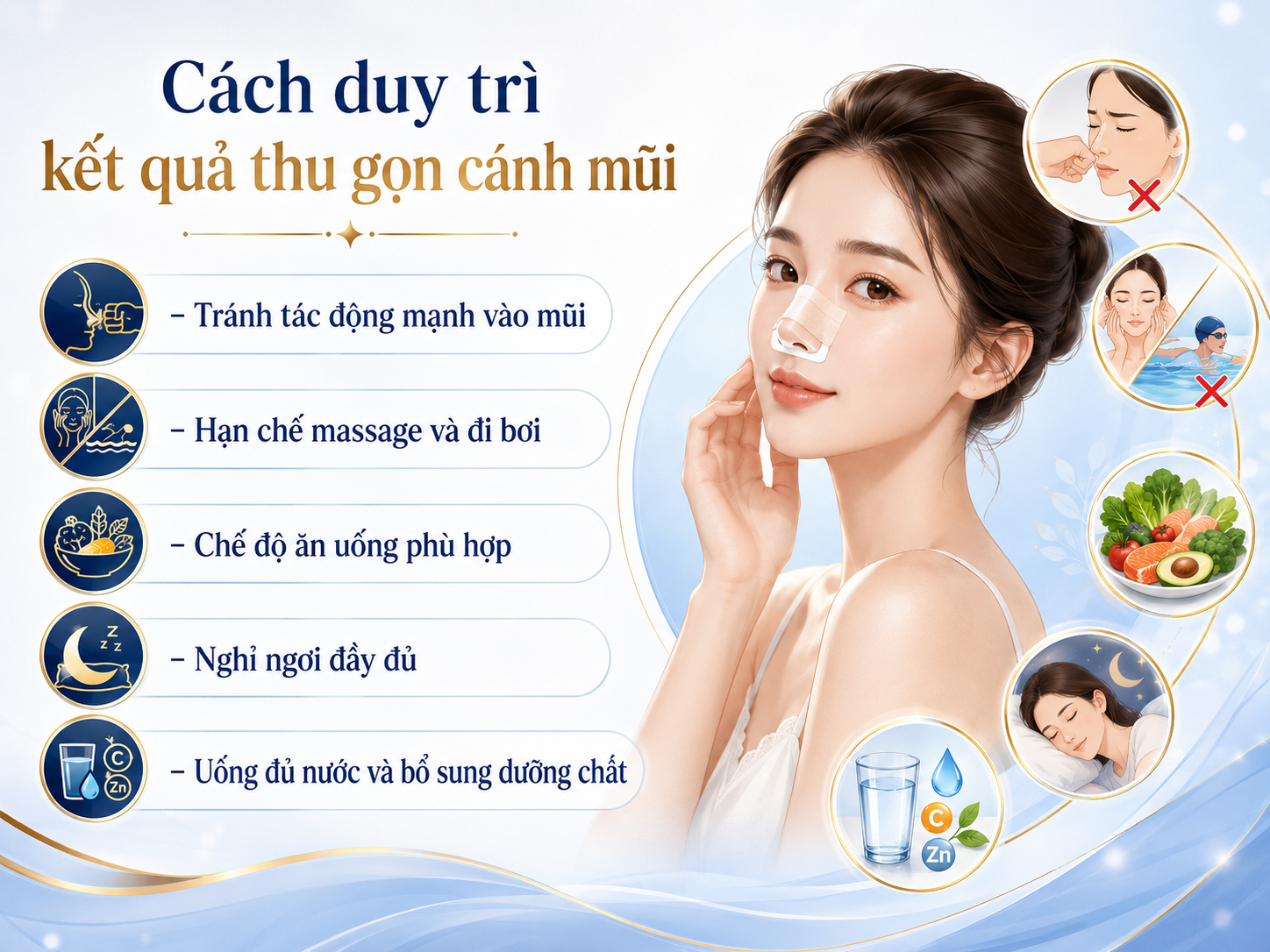 ảnh mô tả Cách duy trì kết quả thu gọn cánh mũi