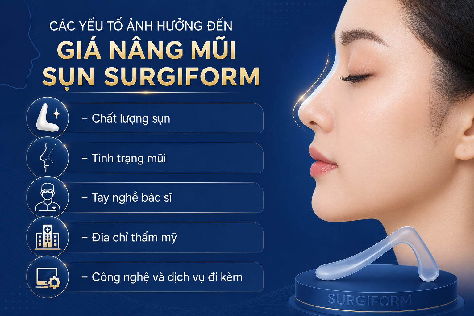 ảnh mô tả Các yếu tố ảnh hưởng đến giá nâng mũi sụn Surgiform