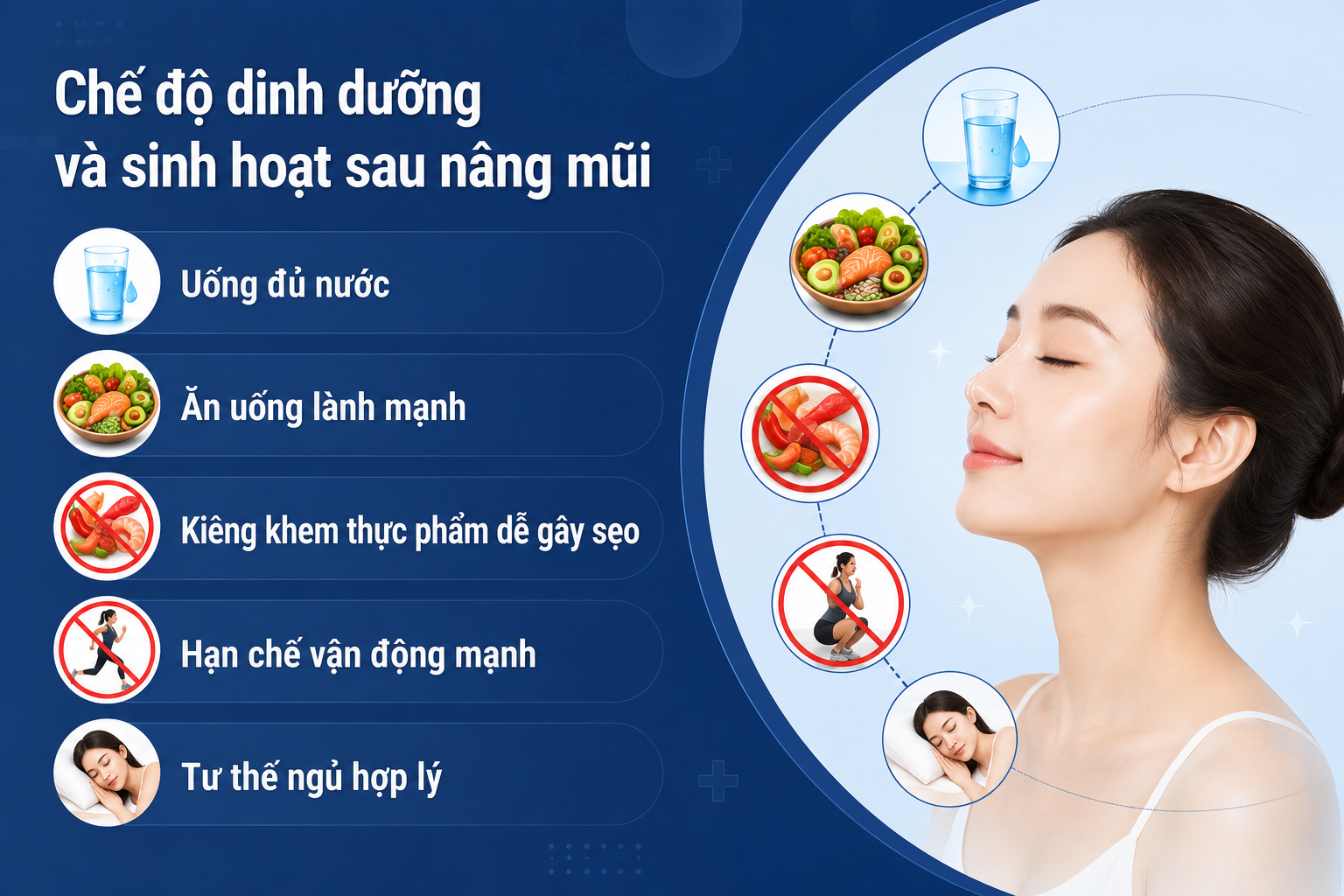 Chế độ dinh dưỡng và sinh hoạt giúp hết dịch sau nâng mũi