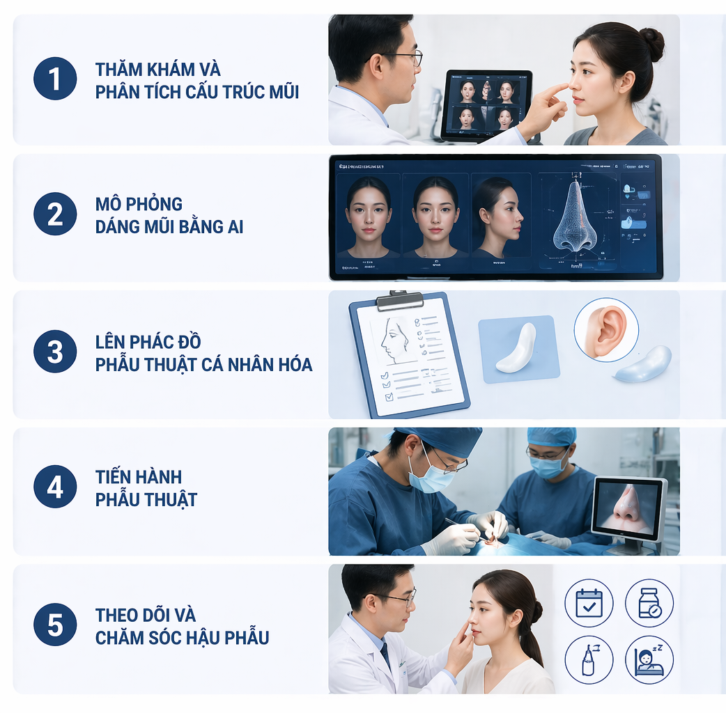 quy trình thăm khám dáng mũi bằng công nghệ AI hiện đại
