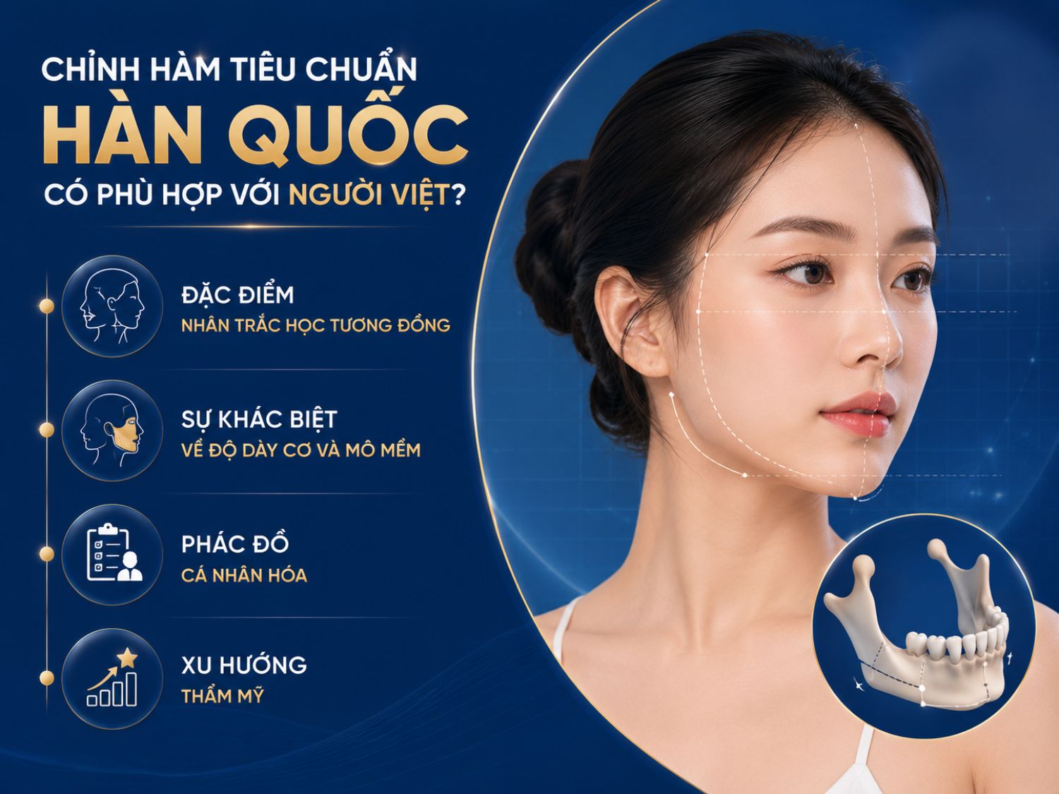 Tiêu chuẩn chỉnh hàm Hàn Quốc có nhiều điểm tương đồng với đặc điểm khuôn mặt người Việt, tuy nhiên hiệu quả tối ưu vẫn phụ thuộc vào quá trình phân tích nhân trắc học và xây dựng phác đồ điều trị cá nhân hóa cho từng khách hàng.
