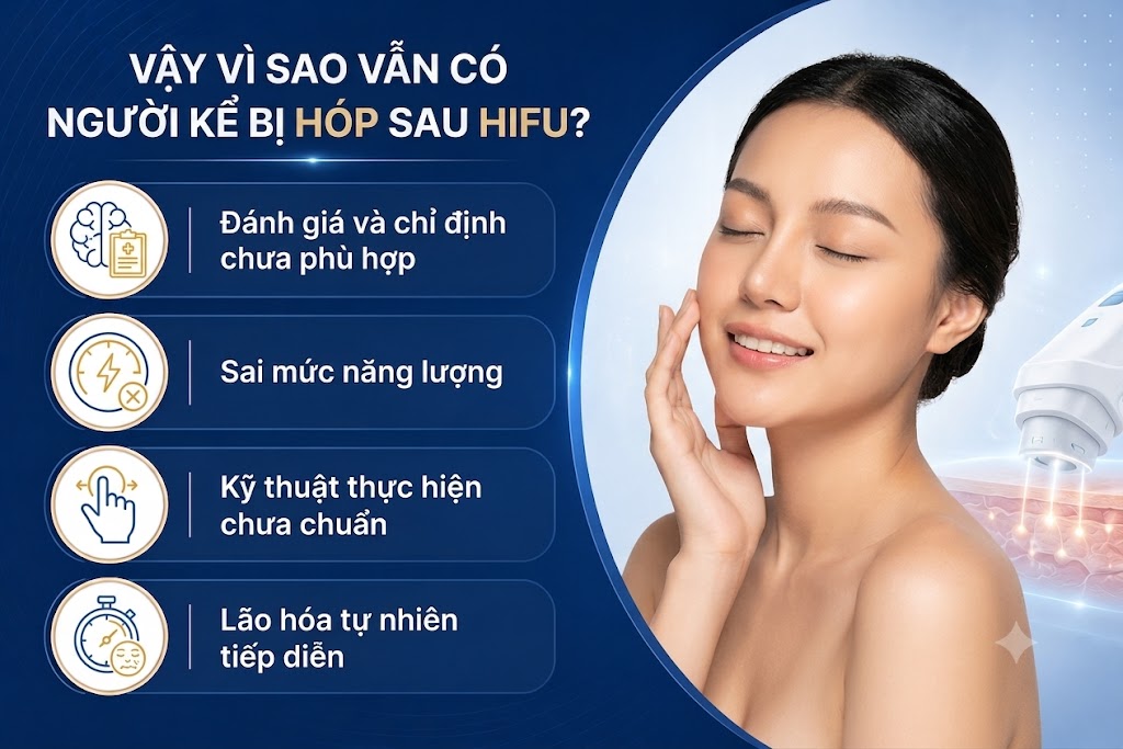 Ảnh mô tả các lý do khiến có người kể bị hóp sau HIFU