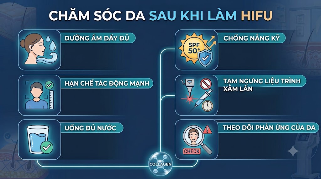 cách chăm sóc da sau khi làm hifu