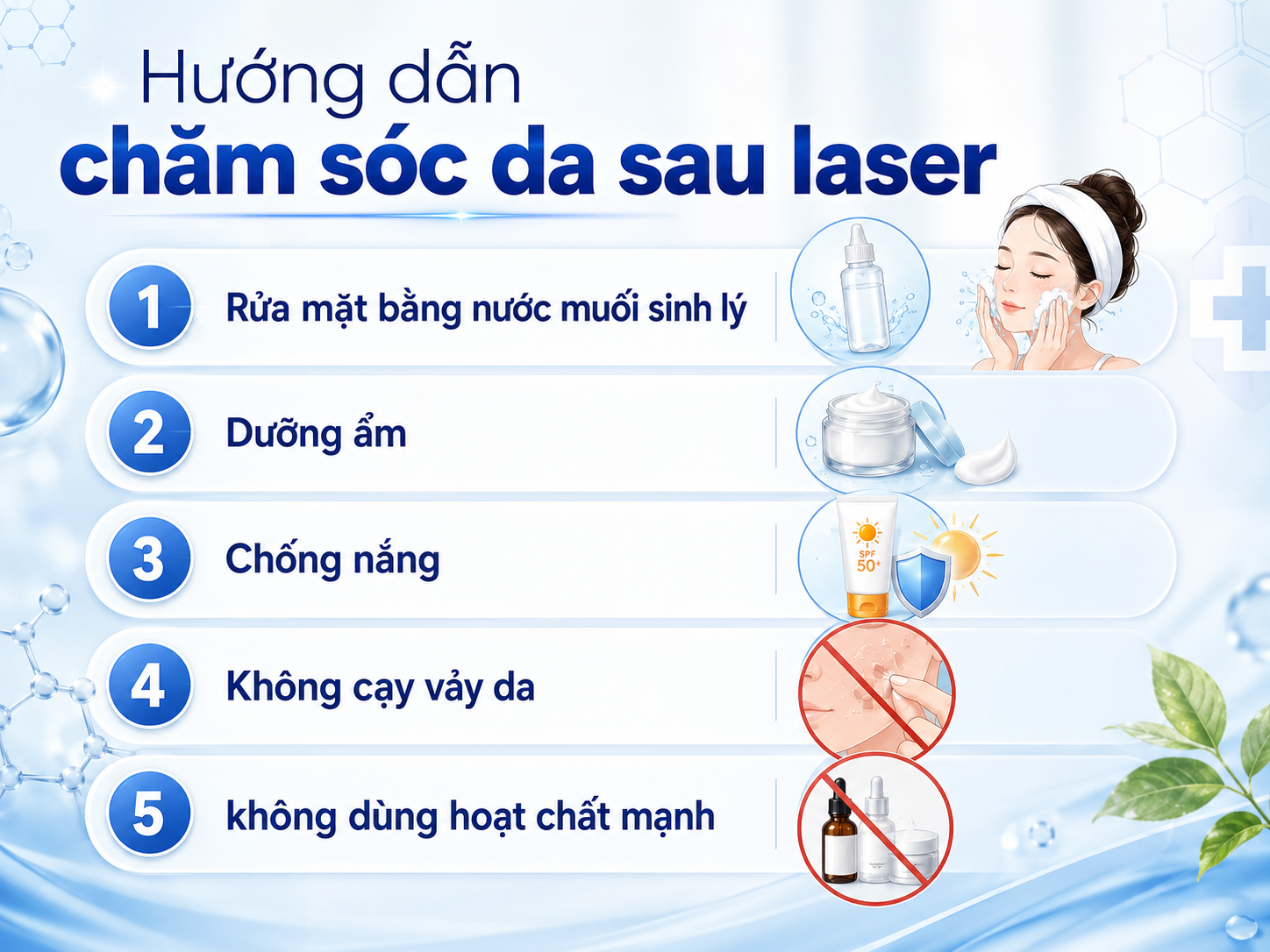 ảnh mô tả các Hướng dẫn chăm sóc da sau laser