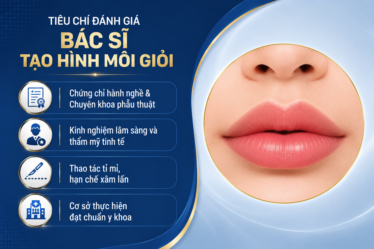 ảnh mô tả Tiêu chí xác định bác sĩ tạo hình môi giỏi tại TPHCM