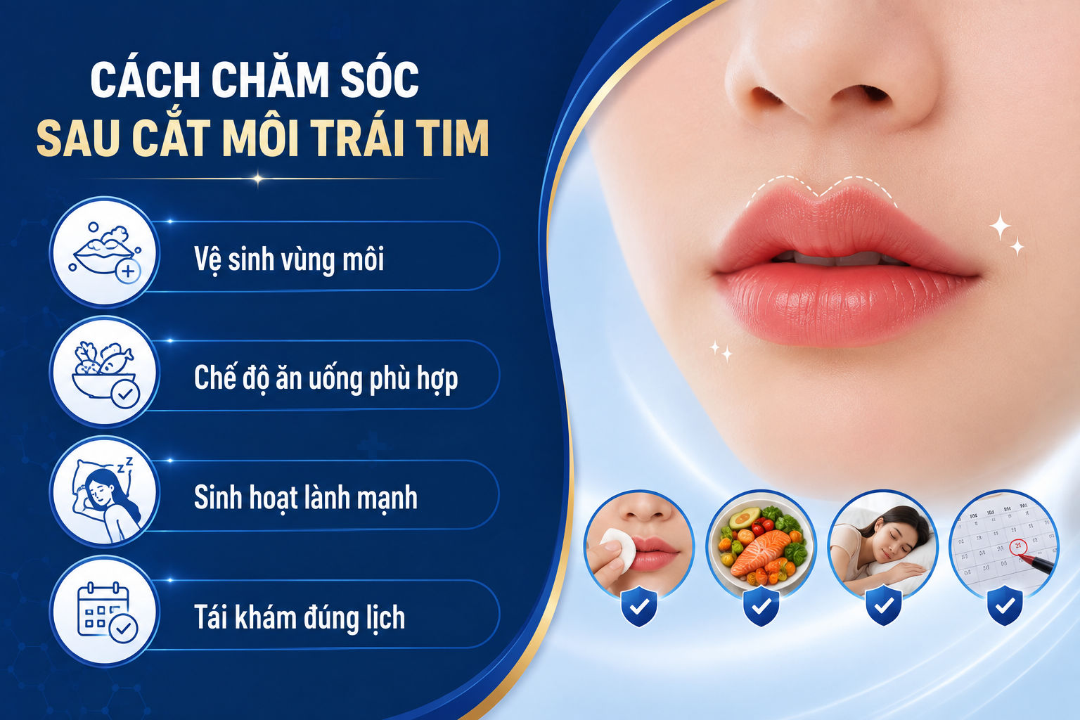 ảnh mô tả Cách chăm sóc sau cắt môi trái tim