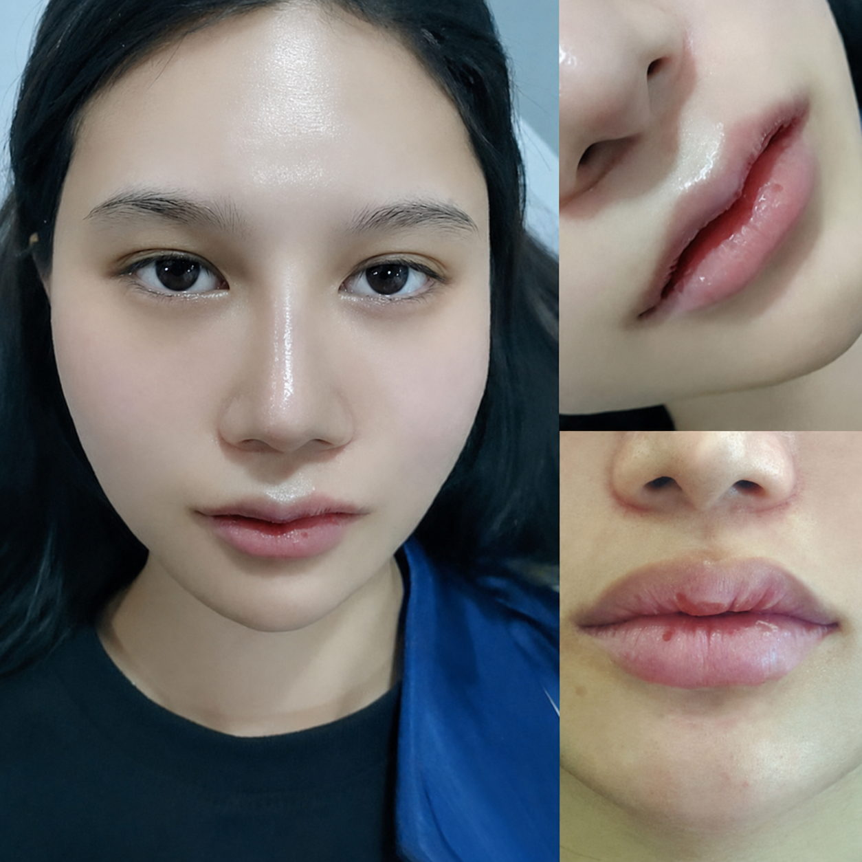 khách hàng tạo hình môi tim an toàn, đẹp tự nhiên tại Kangnam