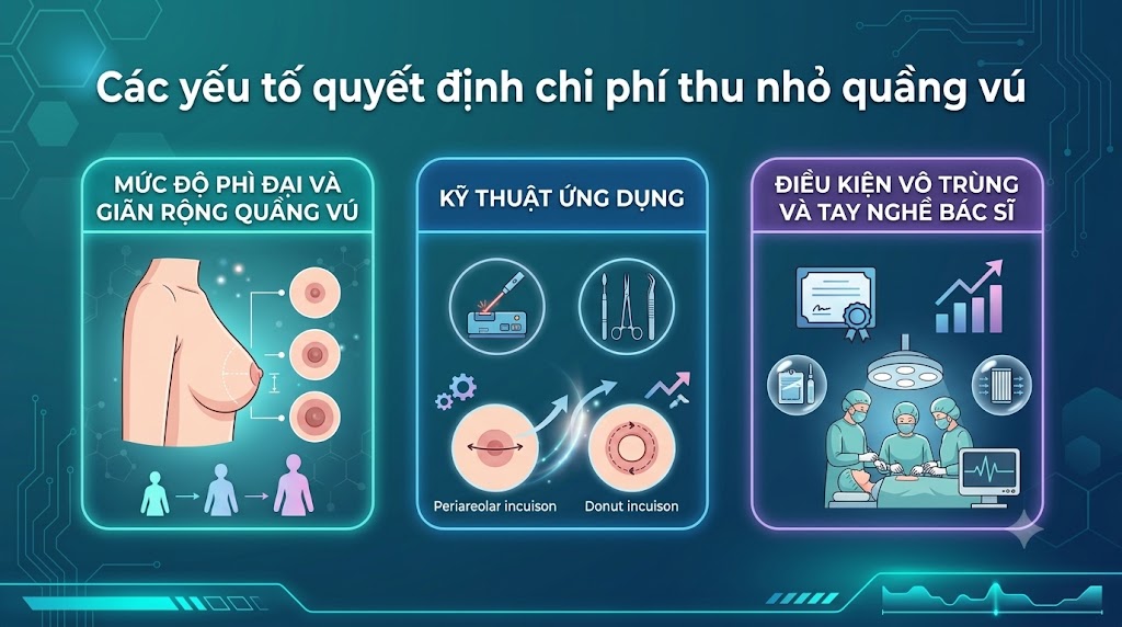 ảnh mô tả Các yếu tố quyết định thu nhỏ quầng vú giá bao nhiêu
