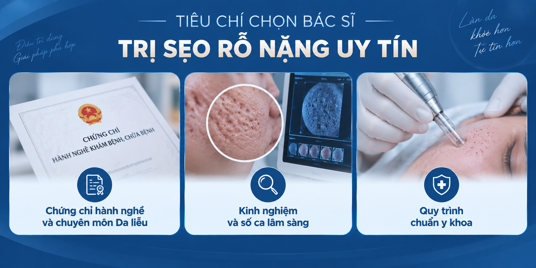 ảnh mô tả các Tiêu chí chọn bác sĩ trị sẹo rỗ nặng uy tín
