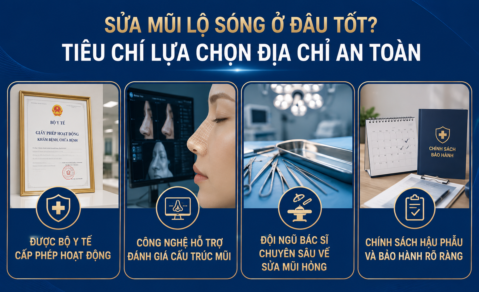 ảnh mô tả các Tiêu chí lựa chọn địa chỉ an toàn để sửa mũi hỏng