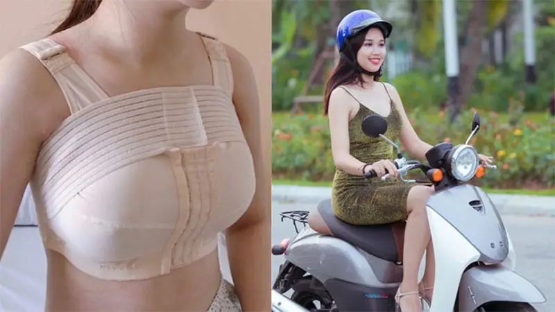 Trước khi đi xe máy chị em nên mặc áo định hình