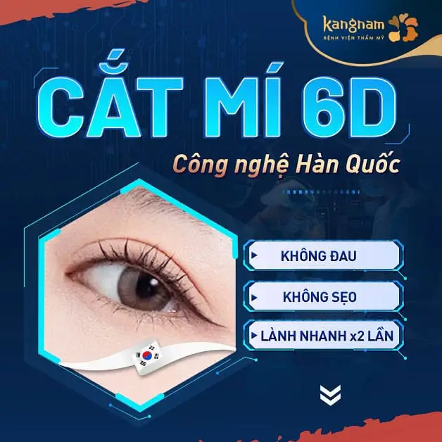 Cắt mí 6D không đau, không để lại sẹo, vết thương nhanh lành gấp 2 lần