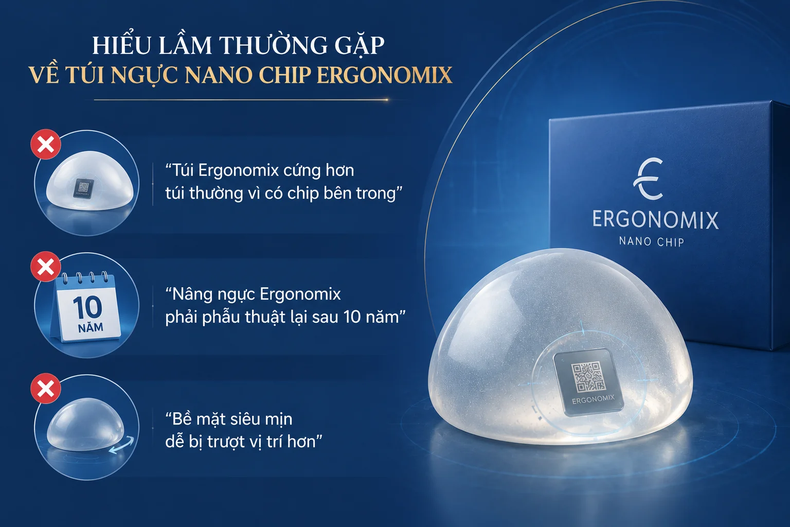 ảnh mô tả các Hiểu Lầm Thường Gặp Về Túi Ngực Nano Chip Ergonomix