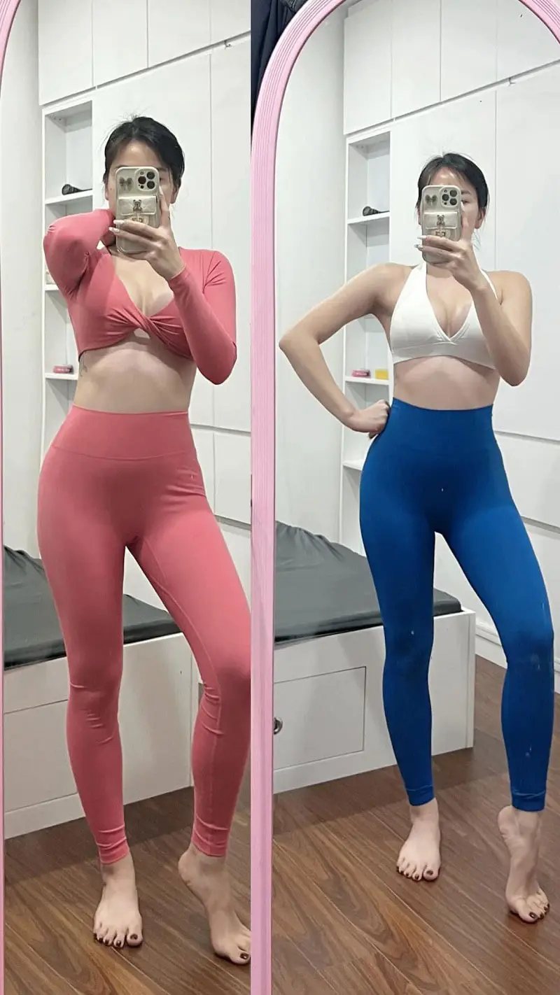 Frankie đã tự tin hơn rất nhiều khi diện những bộ đồ tập bò sát