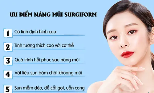 Sụn mũi Surgiform sở hữu nhiều ưu điểm nổi bật 