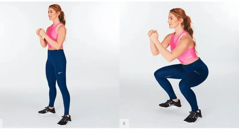Thực hiện squat là cách hỗ trợ cải thiện vòng 3 săn chắc