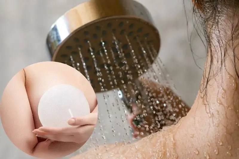 Sau nâng ngực tránh xối nước mạnh vào vết thương