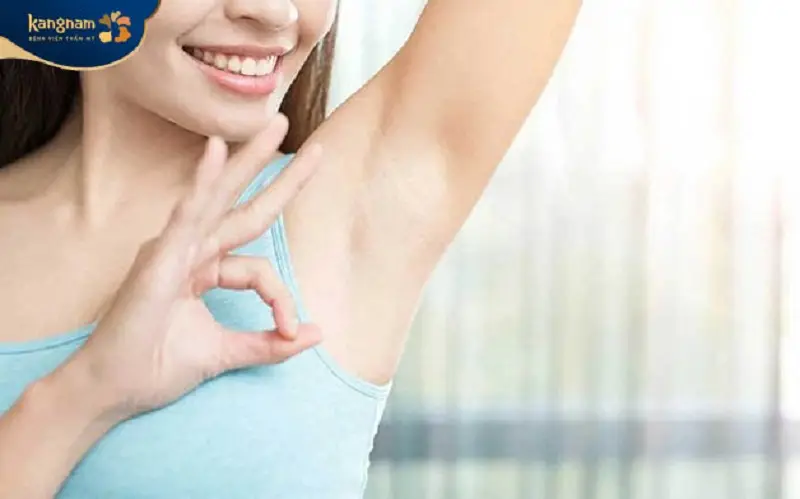 Vùng nách sau điều trị khô thoáng, sạch sẽ