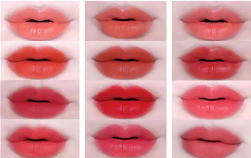 Bảng màu phun môi đa dạng các màu sắc để chị em lựa chọn