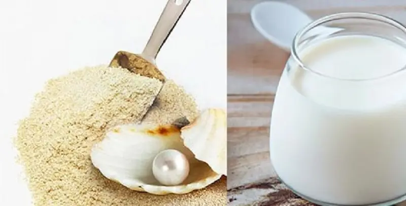 Hỗn hợp ngọc trai, sữa tươi có công dụng làm mờ làn da thâm nám