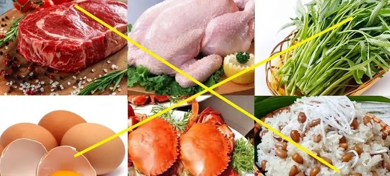 Tránh ăn thực phẩm gây kích ứng vết thương